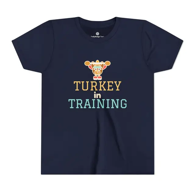 Kids' Turkey in Training youth tee in navy