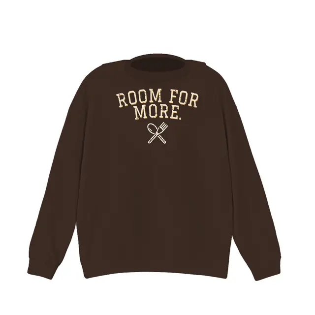 ROOM FOR MORE. crewneck sweatshirt in dark chocolate