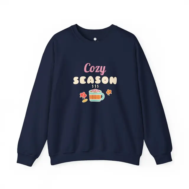 Cozy Season crewneck sweatshirt in navy