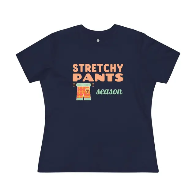 Women's Stretchy Pants Season fitted tee in navy
